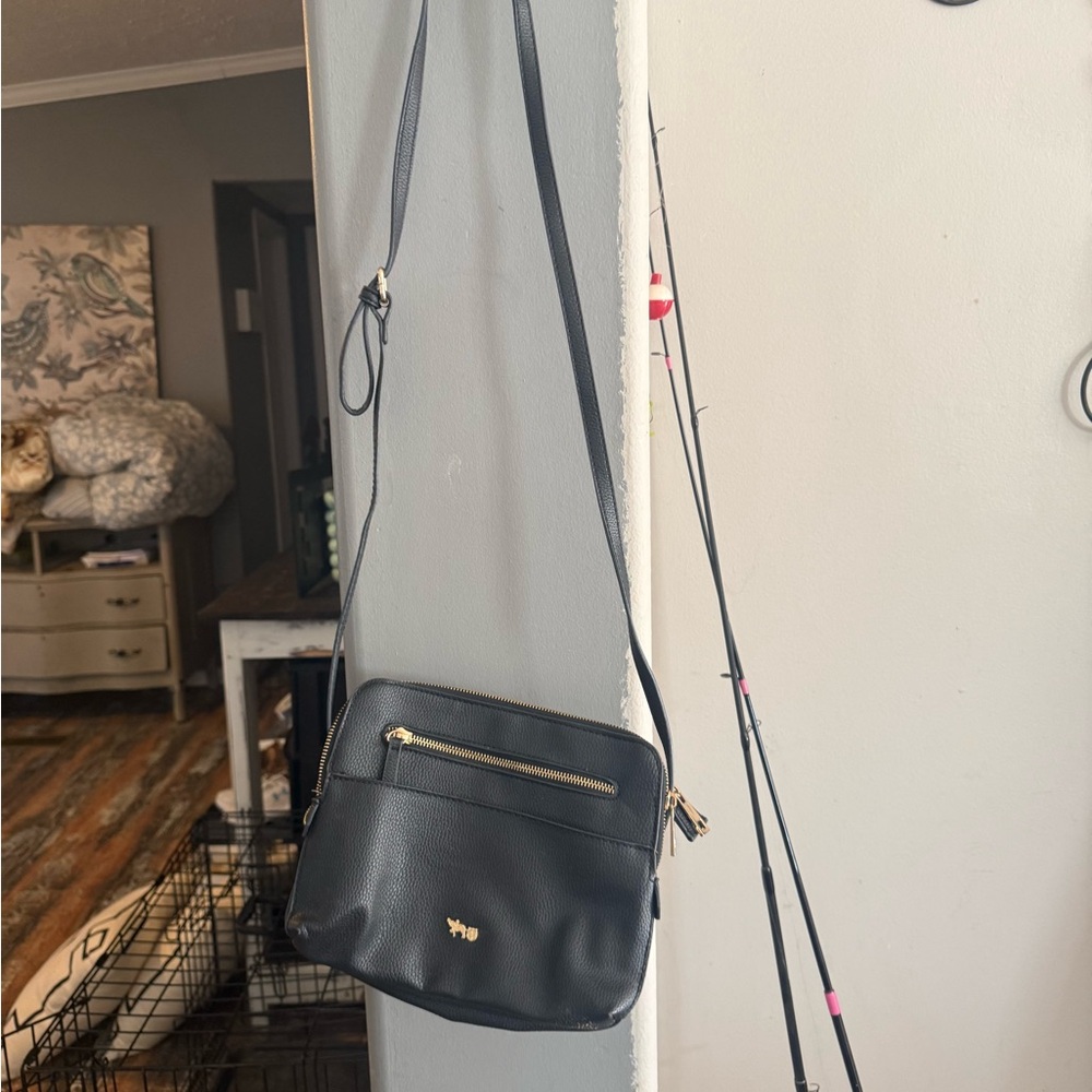 Coach Black Crossbody Bag with Gold Accents